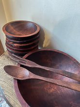 Load image into Gallery viewer, Vintage Baribocraft Quebec Made Hard Maple Salad Set (7 small bowls included)