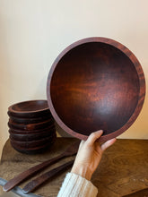 Load image into Gallery viewer, Vintage Baribocraft Quebec Made Hard Maple Salad Set (7 small bowls included)