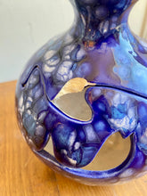 Load image into Gallery viewer, Blue Glazed Pottery Bowl with Decorative Cutouts