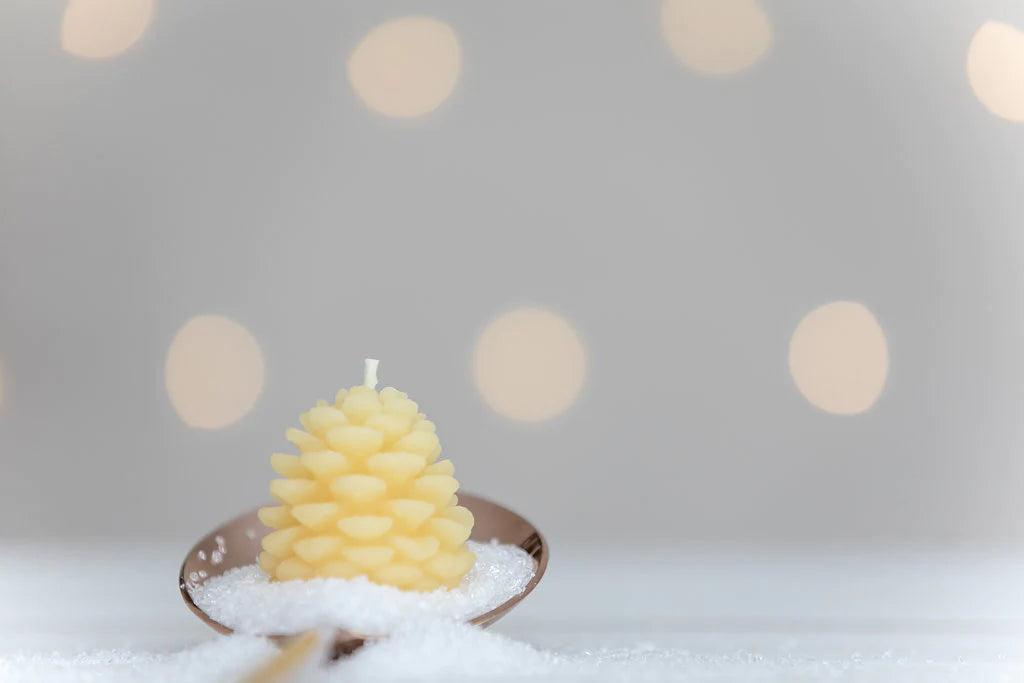 Wee Pine Cone Beeswax Candle