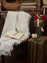 Load image into Gallery viewer, 100% Cotton Throw - Heart Weave - Ecru