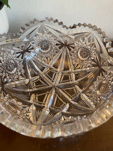 Gorgeous Antique Heavy Cut Crystal Bowl