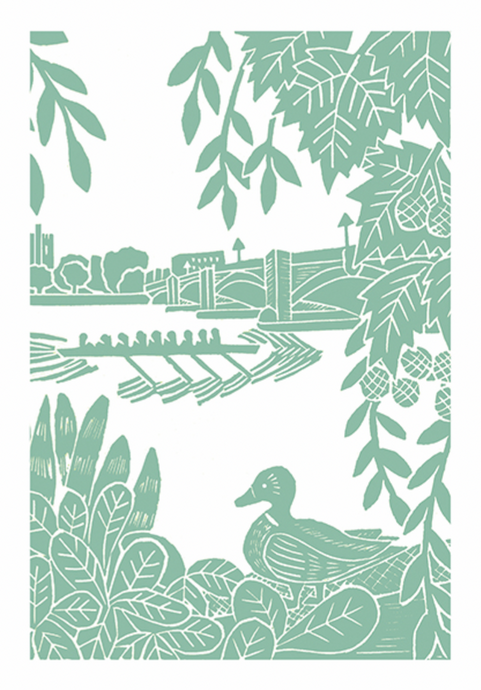Rowing On The River Thames | Greeting Card
