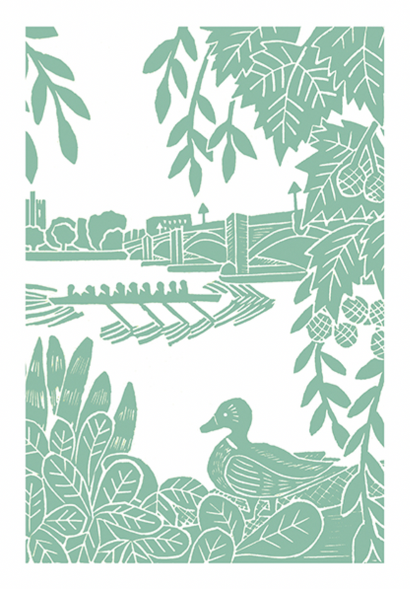 Rowing On The River Thames | Greeting Card