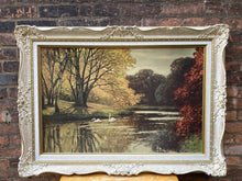 Load image into Gallery viewer, Beautiful Framed Autumn Park Painting Print on Board