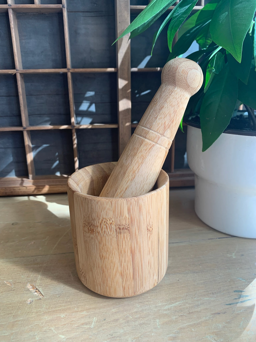 Wood Mortar and Pestle