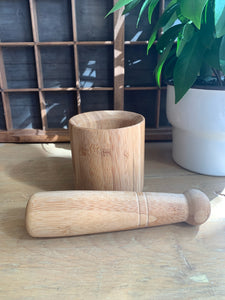 Wood Mortar and Pestle