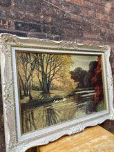 Load image into Gallery viewer, Beautiful Framed Autumn Park Painting Print on Board