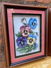 Load image into Gallery viewer, Vintage Pansies Framed Art