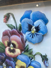 Load image into Gallery viewer, Vintage Pansies Framed Art