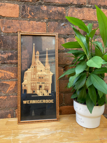 Vintage German Wood Inlay Art of Wernigerode