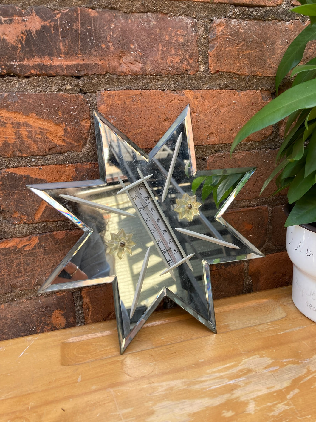 Mirrored Glass Star Thermometer