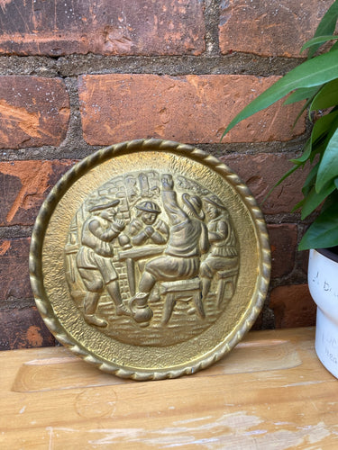 Vintage Pressed Brass Wall Plate