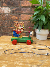 Load image into Gallery viewer, Vintage Pull Along Bear Wood Toy c1950s