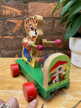 Load image into Gallery viewer, Vintage Pull Along Bear Wood Toy c1950s