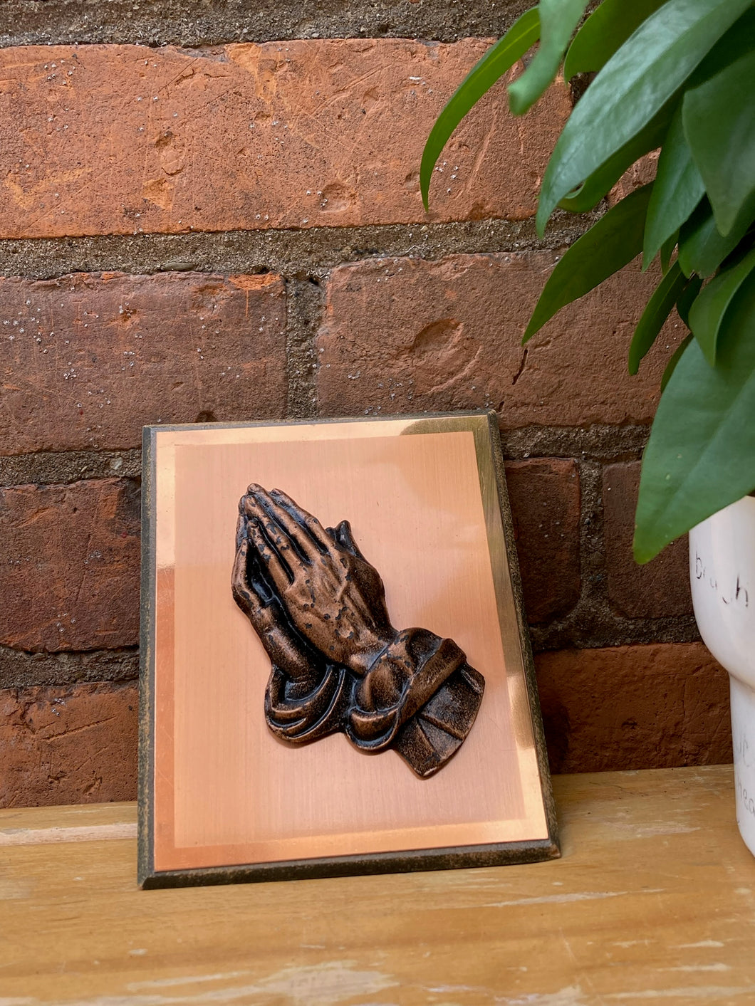 Vintage Copper Prayer Wall Hanging