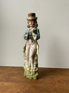 Vintage Bisque Statue of a Fancy Boy Made in Germany