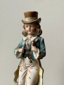 Vintage Bisque Statue of a Fancy Boy Made in Germany