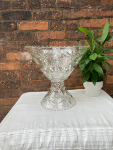 Exceptional Vintage Cut Glass Punch Bowel Set