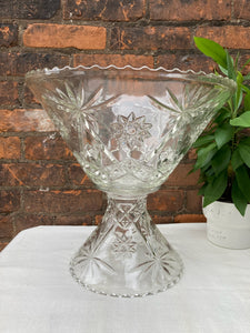 Exceptional Vintage Cut Glass Punch Bowel Set