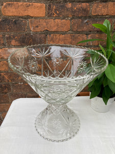 Exceptional Vintage Cut Glass Punch Bowel Set