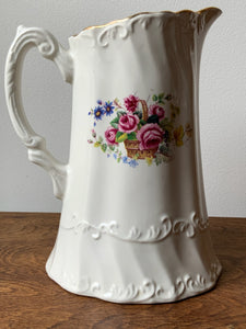 Beautiful Fine Vintage Floral Pitcher Vase