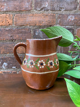 Load image into Gallery viewer, Darling Hand Painted Terracotta Pitcher