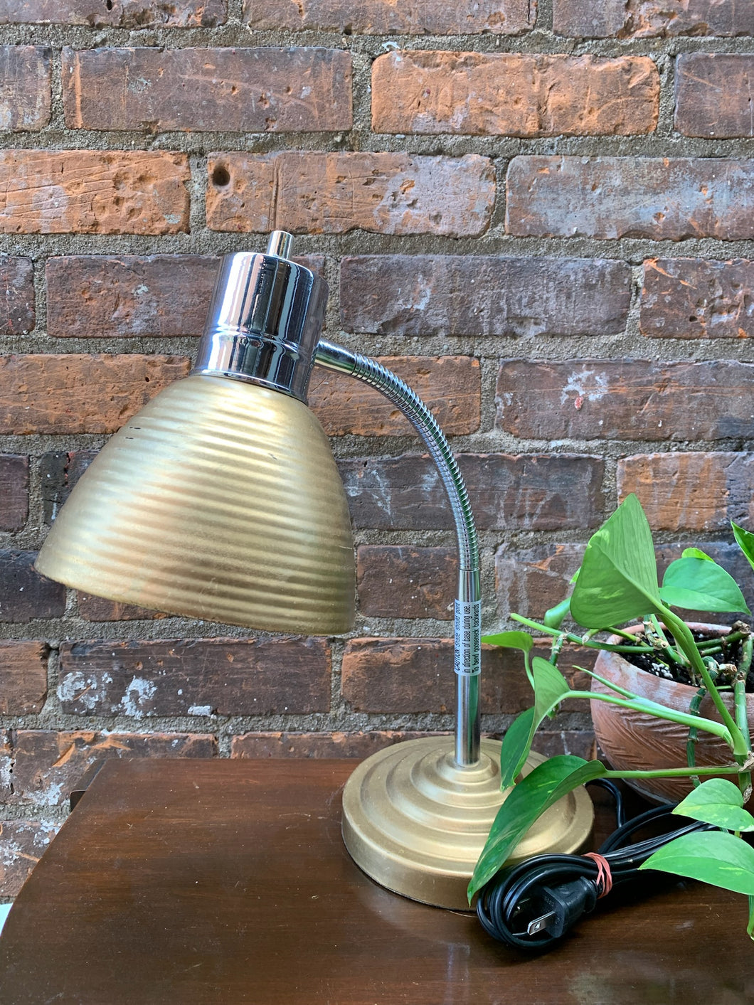 Gold Crane Neck Desk Lamp