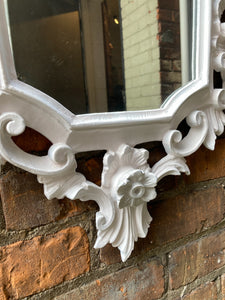 Lovely Ornate White Framed Mirror