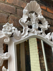 Lovely Ornate White Framed Mirror