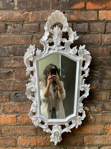 Lovely Ornate White Framed Mirror