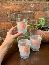 Load image into Gallery viewer, Sweet as a Peach Floral Glasses (Set of 3)