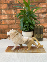 Load image into Gallery viewer, Spectacular Vintage Carved Alabaster Lion