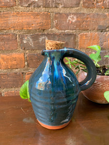 Lovely Blue Pottery Vessel with Cork top