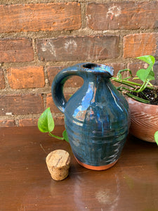 Lovely Blue Pottery Vessel with Cork top