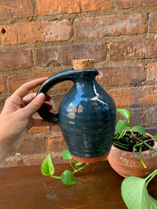 Lovely Blue Pottery Vessel with Cork top