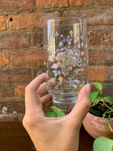 Floral Painted Drinking Glass