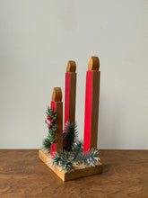 Load image into Gallery viewer, Wooden Candle Christmas Folk Art