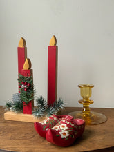 Load image into Gallery viewer, Wooden Candle Christmas Folk Art