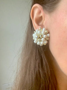 Beautiful Pearly White Clip On Earrings