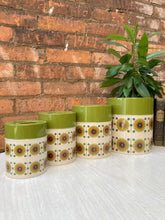 Load image into Gallery viewer, MCM Green Kitchen Tin Canister Nesting Set 1970s