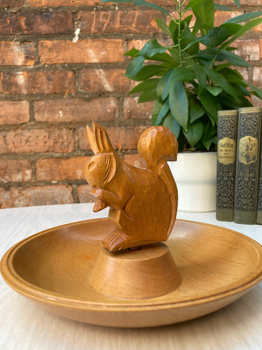 Wooden Squirrel Nut Bowl