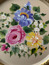 Load image into Gallery viewer, Lovely Floral Painted Gold Tray