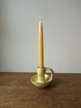 Load image into Gallery viewer, Vintage Yellow Pottery Candle Holder