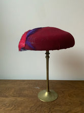 Load image into Gallery viewer, Beautiful Vintage Berry Red Hat with Feathers