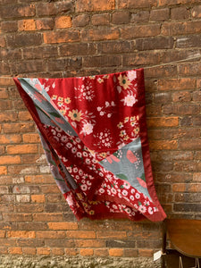 Beautiful Bold Berry Red Floral Scarf