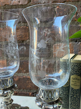 Load image into Gallery viewer, Antique Pair of WM Rogers Silver Plated Hurricane Candle Holders