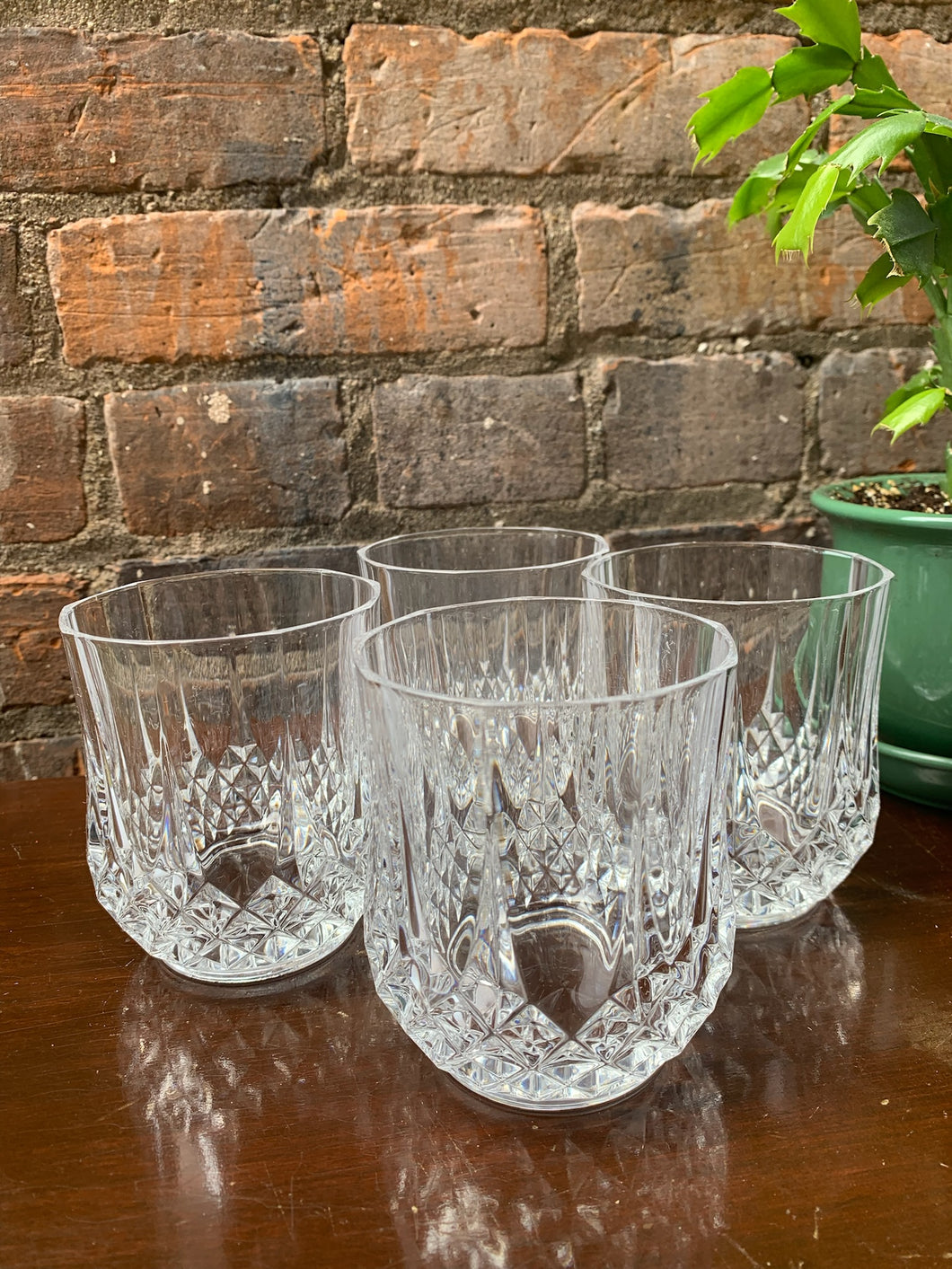 Gorgeous Set of 4 Cut Crystal Glasses