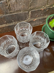 Gorgeous Set of 4 Cut Crystal Glasses