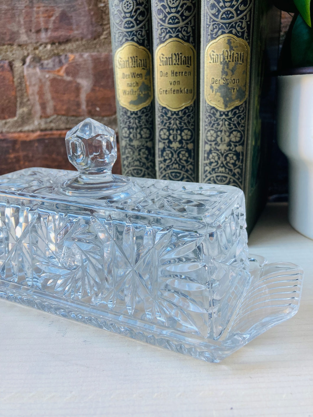 Gorgeous Cut Glass Butter Dish